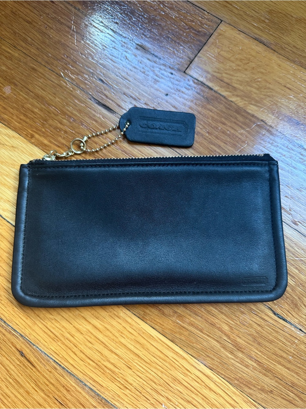 Vintage COACH Skinny Case 7170 stripped interior black Glovetanned Leather